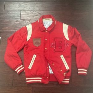 The Brooklyn Circus BKC Mens Red Wool Varsity Jacket Size Small